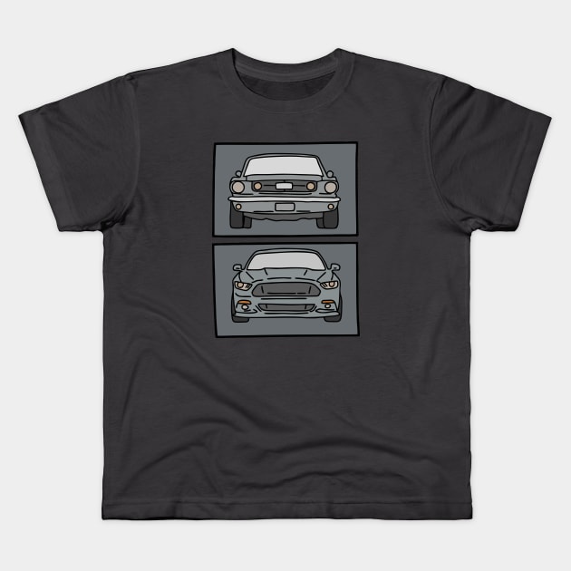 old and new muscle car Kids T-Shirt by fokaction